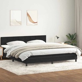 vidaXL Cama com molas/colchão 180x210 cm veludo preto