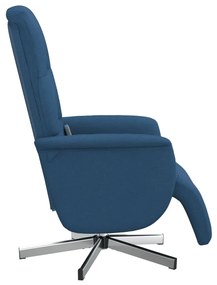 Cadeira de massagens reclinável c/ apoio de pés tecido azul