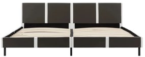 Estrutura de cama 180x200 cm couro artificial cinzento e branco