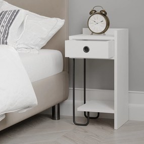 Mesinha de Cabeceira Sirius Right – Branco – 32x61x30 cm