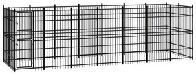 vidaXL Canil de exterior 12,9 m² aço
