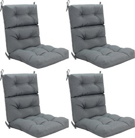 Conjunto de 4 almofadas para cadeira de encosto alto (CADEIRAS NÃO INCLUIDAS) com cintas antiderrapantes, espuma espessa, poliéster respirável, interi