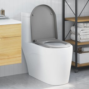 vidaXL Assento de Casa de banho com Liberação Rápida e Fechamento Suave Duroplast Cinza