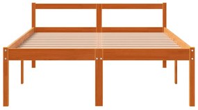 Cama para idosos 135x190 cm madeira pinho maciça castanho cera