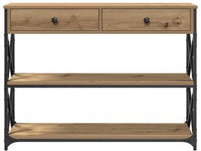 Mesa de Console vidaXL Carvalho Artesanal 100x28x75 cm Madeira Engenhe