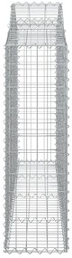 Cestos gabião arqueados 3pcs 200x30x100/120cm ferro galvanizado