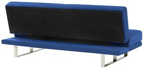 Sofá-cama de 2 lugares em veludo azul escuro YORK Beliani