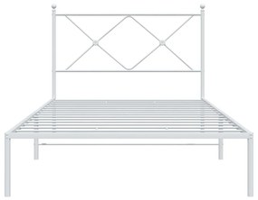 Estrutura de cama com cabeceira 100x190 cm metal branco