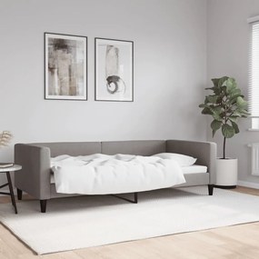 Sofá-cama 90x200 cm tecido cinzento-acastanhado