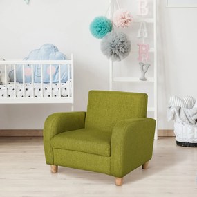 Sofá Infantil Mini Sofá para Crianças acima de 3 anos com Assento Acolchoado e Apoio para os Braços 49x45x44 cm Verde