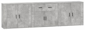 Aparadores 3 pcs derivados de madeira cinzento cimento