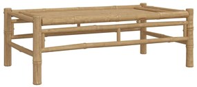 3 pcs conjunto lounge de jardim bambu c/ almofadões branco nata