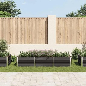 Canteiro elevado jardim aço galvanizado 240x80x45cm antracite