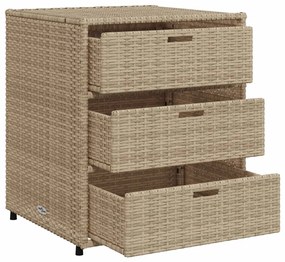 Armário de arrumação para jardim 55x59x69 cm vime PE bege