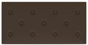 Painel parede 12 pcs 60x30 cm couro artificial 2,16 m² castanho