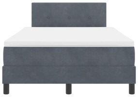 Cama Box com Colchão vidaXL Cinza Escuro Pequeno Duplo Veludo