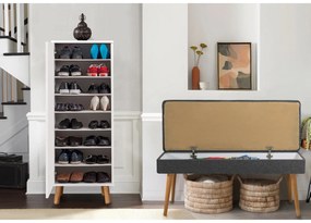 Conjunto de Mobiliário de Entrada Vegas – Branco/Antracite – Móvel par