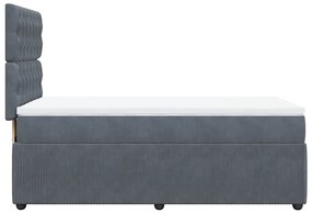 Cama com molas/colchão 80x200 cm veludo cinza-escuro