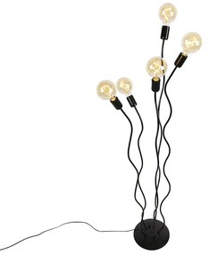 Candeeiro de pé design preto 5-light - Wimme Design