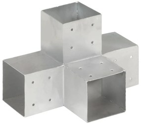 vidaXL Base para poste em forma de X 101x101 mm metal galvanizado