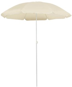 Guarda-sol de jardim com poste de aço 180 cm cor areia