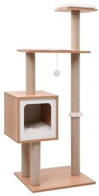 vidaXL Árvore para gatos c/ tapete arranhador sisal 123 cm
