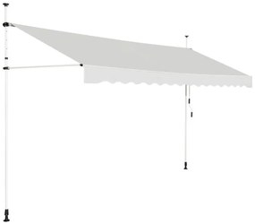 Toldo telescópico e retrátil 400 cm resistente aos raios UV impermeável com manivela altura regulável para janela varanda jardim Bege