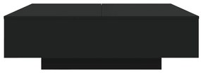 Mesa de centro com luzes LED 100x100x31 cm preto