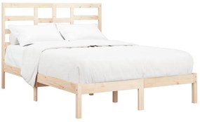 Estrutura de cama dupla 135x190 cm madeira maciça