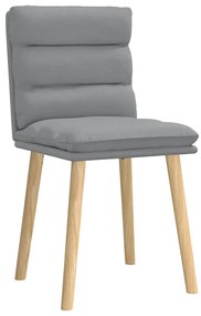 Cadeiras de jantar 2 pcs tecido cinzento-claro