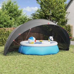 vidaXL Cúpula de Piscina Manual Preto 592 x 590 x 275 cm