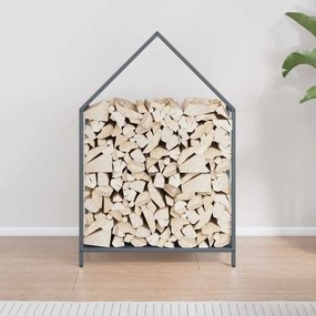 Suporte para lenha 60x25x90 cm aço laminado a frio antracite