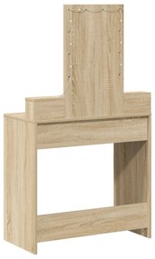 Mesa de Maquiagem vidaXL com Luzes LED Carvalho Sonoma 79x41x140 cm