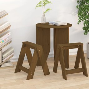 vidaXL Bancos 2 pcs 40x40x45 cm pinho maciço castanho-mel