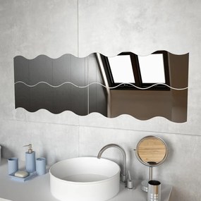vidaXL Espelhos de parede 4 pcs vidro ondulado 60x18,5 cm