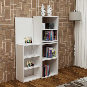 Secretária Last – Branco – Mesa: 90x70x40 cm, Armário: 40x123x30 cm