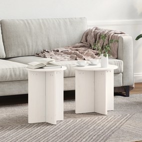 vidaXL Conjunto de Mesas de Café 2 pcs Branco 41,5 x 41,5 x 41 cm
