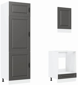 7 peças armário de cozinha conjunto Kalmar preto