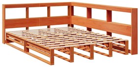 Cama com estante sem colchão 140x190 cm pinho maciço