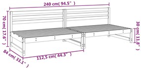 Sofás de centro para jardim 2 pcs 120x80 cm pinho impregnada