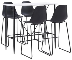 5 pcs conjunto de bar plástico preto
