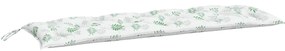 Almofadões banco jardim 2 pcs 150x50x7 cm tecido padrão folhas
