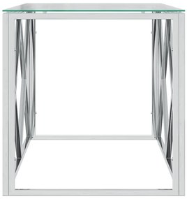 Mesa de centro 110x45x45 cm aço inoxidável e vidro