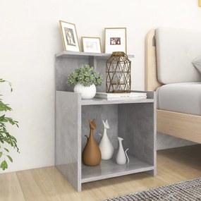 vidaXL Mesa de cabeceira derivados de madeira cinzento cimento