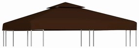 Cobertura gazebo c/ 2 camadas 310 g/m² 3x3 m castanho
