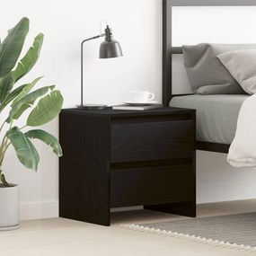móvel de cabeceira vidaXL Preto Carvalho 45x34x44,5 cm Madeira de Enge
