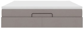 moldura de cama otomana vidaXL com tecido Taupe 180x200cm