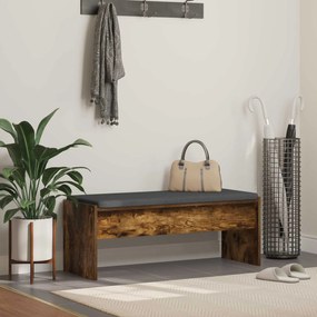 vidaXL Banco de Hall com almofada Carvalho Defumado 103 x 38 x 40 cm