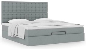 Estrutura de cama otomana com colchão 180x200 cm cinzento claro