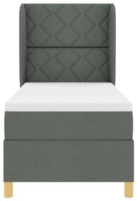 Cama Box com Colchão Cinza Escuro 80x200 cm em Tecido